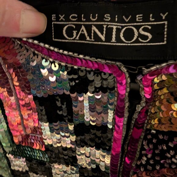 Vintage 80s Pop Art Beaded Silk Jacket - Picture 2 of 10